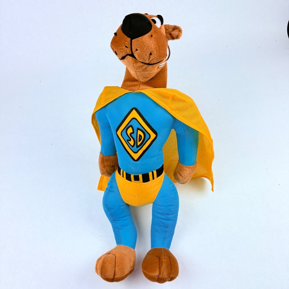 Scooby-Doo Jumbo Superhero Plush Stuffed Animal Blue Yellow Cape Hanna-Barbera